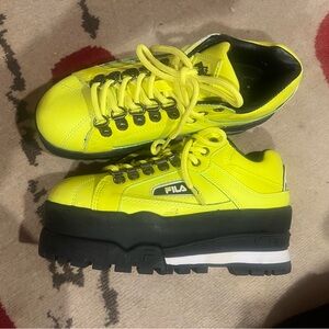Lime platform Fila sneakers